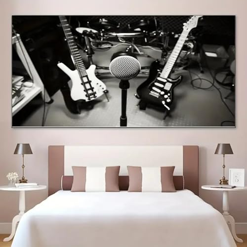 Peinture d'instruments de musique sur toile premium pour salon chic