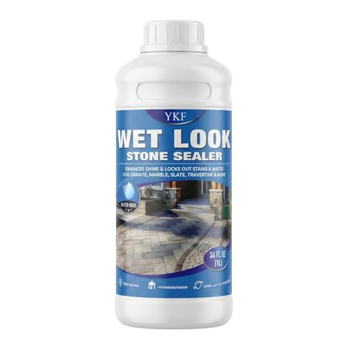 Wet Look Stone Sealer 1 Quart - Color Enhancer for Outdoor P...