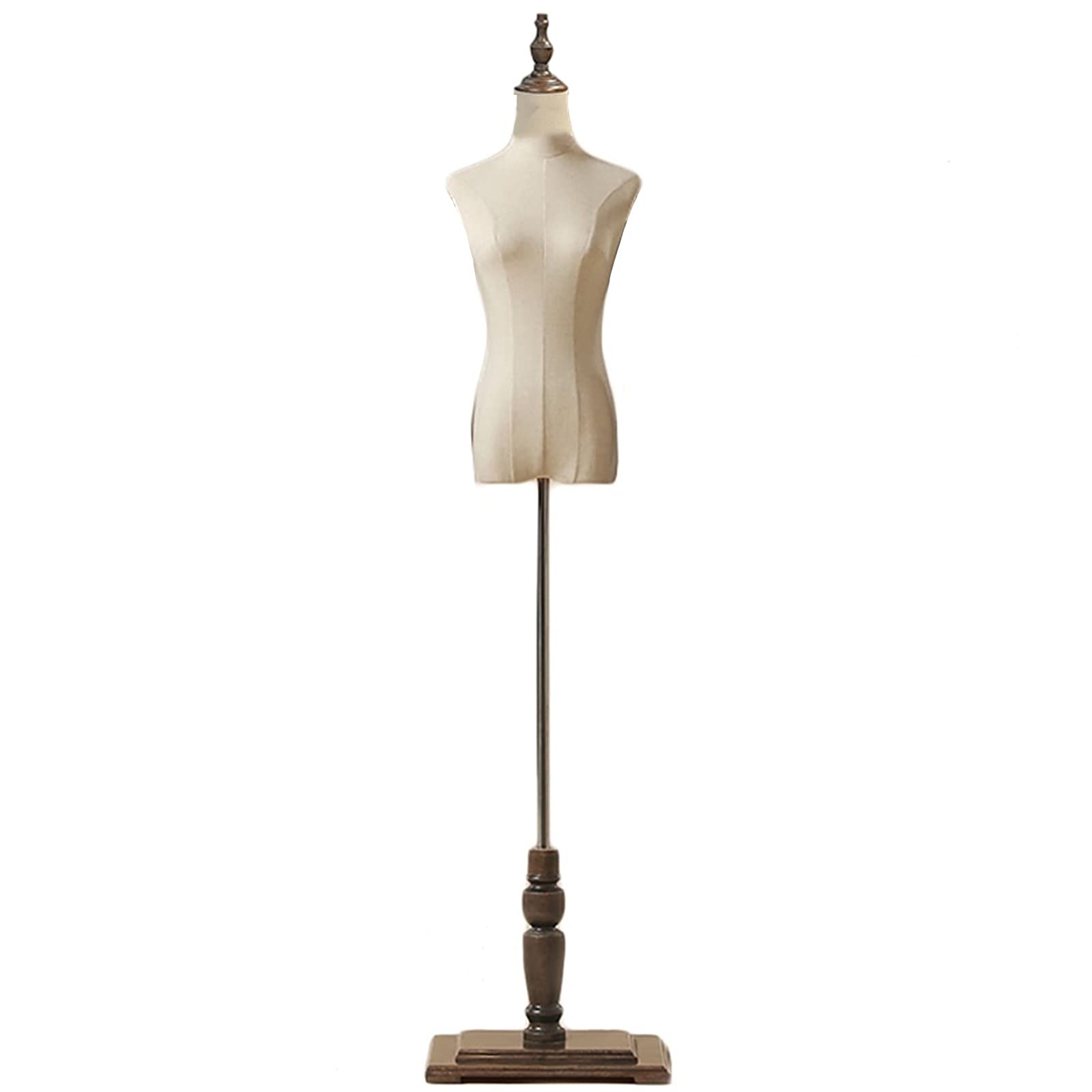 Mannequin féminin avec base en bois réglable pour ajuster vos robes sans pli