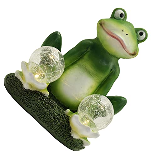 Mobestech Estátua Do Jardim Quintal Decoração Figurinhas Sapo Sapo Luz Solar Com DIODO EMISSOR de Lu