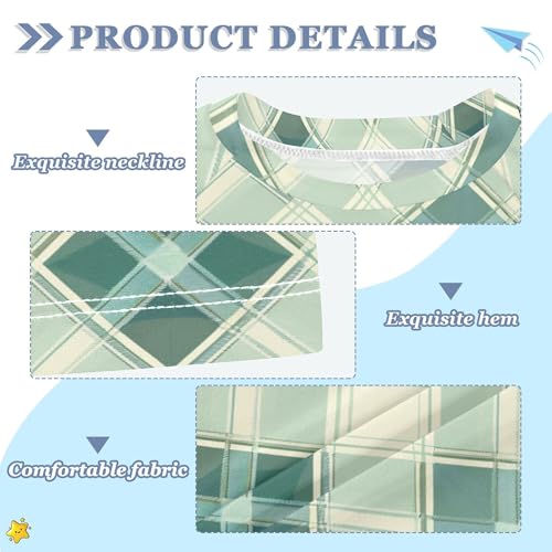 Check Light Green Bathing Suit Girls UV Protection Shirts Swimwear Beach Tops 3T3