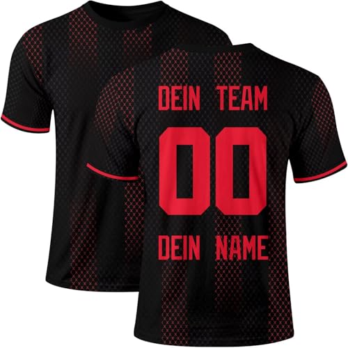 PopoluFaya Leverkusen T-Shirt mit individuell Nummer Namen Kurzarm T-Shirt als Geschenk für Jugendliche und Männer