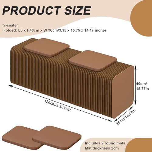 Portable Folding Honeycomb Stool - Versatile 3-in-1 Design, Coffee Table & Seating for 3, Compact and Lightweight, Perfect for Outdoor & Indoor Use, 3.93/4.92/6.56/8.2ft Options