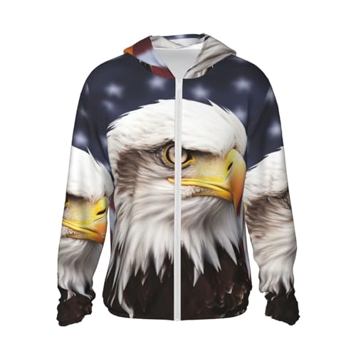 Sudadera protectora solar con capucha y águila