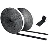 3/4 inch*32.8 ft Hook and Loop Tape Roll, Self-Adhesive Strips Double Sided Tape Heavy Duty Industrial Strength Sticky Fastener for Home, Office, Classroom and Tool Organization (Black)