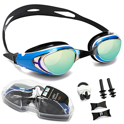 Body+ Nearsighted Swim Goggles, Shortsighted Optical Mirror/Non-Mirror Lens Swimming Goggles Anti-Fog for Adult Men Women