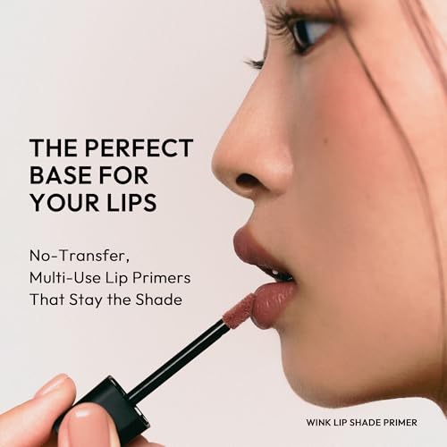 javin de seoul wink lip shade primer - all day top coat smudge-proof base semi-matte long-lasting lip primer 02 light amber