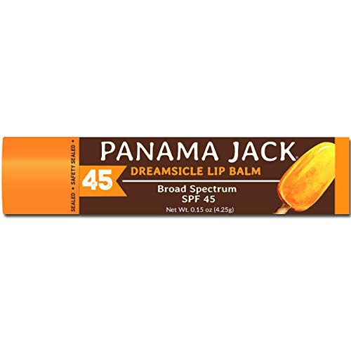 Panama Jack SPF 45 Lip Balm - Broad Spectrum UVA-UVB Sunscreen Protection, Prevents & Soothes Dry, Chapped Lips (Pack of 3, Dreamsicle)