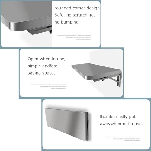 Table murale en acier inoxydable pour optimiser petits espaces