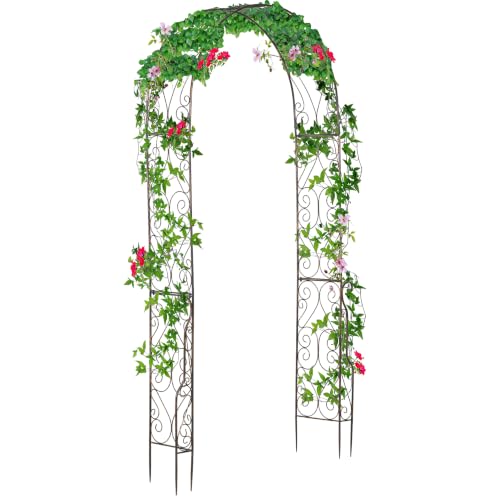 Image of Outsunny Metal Garden Arch Trellis, 120 x 30 x 226cm