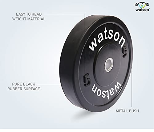 Image of WATSON Dumbbell Plates, 10Kg(5Kgx2) 28mm Bumper Weight Plates With 2 Inch Metal Insert, Strength Training Barbell Weights for Home Gym Workouts