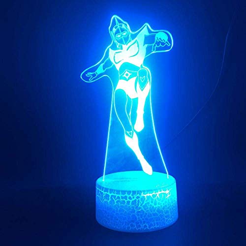 3D Illusion Lampe Led Veilleuse Ufo Goldorak Smart Control Cadeau Chambre Décoratif Tactile Capteur Lumineux Base 7 Couleur Avec Télécommande