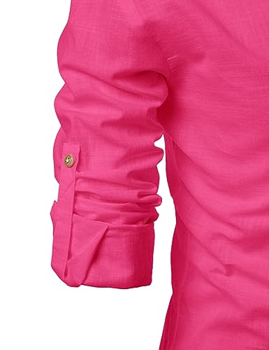 Image of Vida Loca Full Sleeve Mandarin Collor Cotton Casual Slim Fit Shirt for Men's