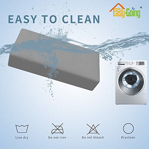 Funda otomana elástica XXL gris claro para taburete rectangular plegable 6