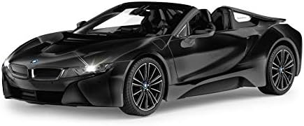 Jamara 405184 BMW I8 Roadster 1:12 Orange 2.4GHz-Officially Licensed, Up to 1 Hour Driving Time at Approx. 11 km/h, Perfectly replicated Details, Workmanship, Black