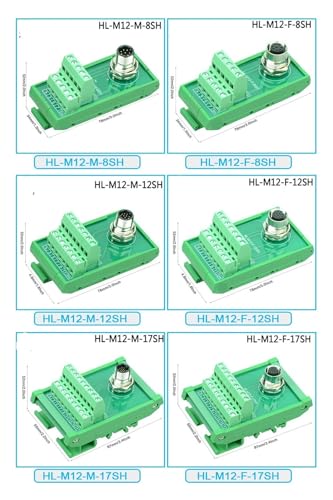 Conector de sensor M12 con brida y terminal de tornillos para montaje en riel DIN 4