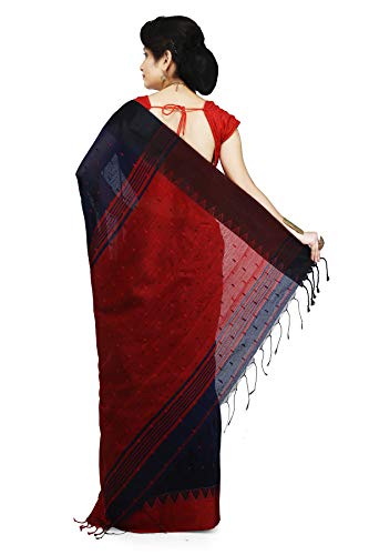 Image of WoodenTant Women's Cotton Silk Saree with Blouse Piece