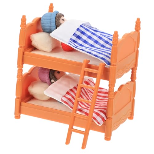 ifundom 1 Juego litera de Juguete camastro Modelo de Mini litera Adorno de litera Mini Adorno Mini Cama de muñeca Cama muñeca Mini Modelos litera en Miniatura Muebles de Mini casa plástico