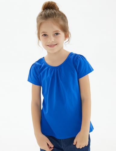 Image of Noomelfish Girls Criss Cross Back T-Shirts Short Puff Sleeve Tee Tops (5-12 Years)