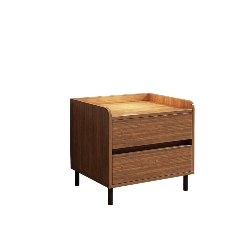 Table de Chevet LAPADULA, Table de Nuit Simple en Bois Massif avec Étagère