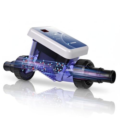 Rinoson Salt Chlorine Generator for Above Ground Pools | Saltwater Pool Chlorinator System with Self-Cleaning Titanium Cell | LED Display & Automatic Chlorination | for Pools Up to 6 000 Gallons