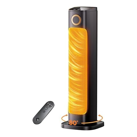 AIRTHRYL 25" Space Heater Indoor, 1500W Instant Heat, Heater Fan Combo, 15H Timer, Portable Room Heater with Remote, Tip-Over & Overheat Protection, Widespread Oscillation, Bedroom, Living Room Cover