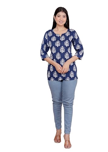 Image of Malikcraft Women's Rayon Printed Short Kurti Stylish Kurta for Women Trendy Short Kurta for Daily & Office Wear PR1