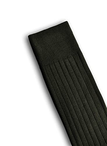 L.Martin Pima 100 Cotton Mercerized Ribbed Crew Dress Mid Calf Socks for Men3