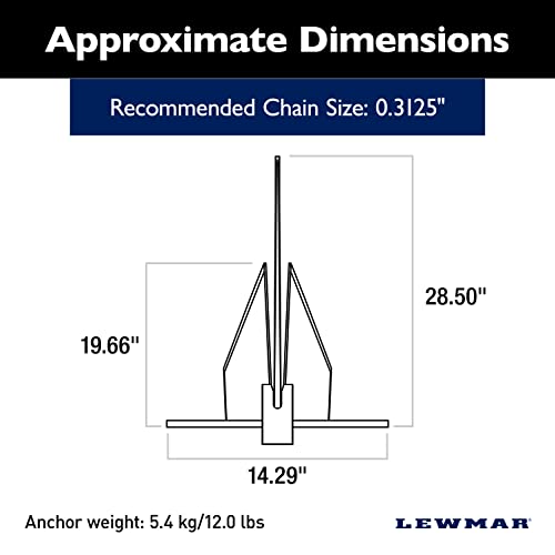 Ancre Fluke Lewmar PGX robuste avec traitement galvanisé de 12 LB - 2