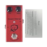 VGEBY Gitarren-Effektpedal, klassisches Chorus-Pedal mit echter Umgehung und Tiefenreglern, für E-Gitarre, Stromversorgung DC 9 V, Schnittstelle