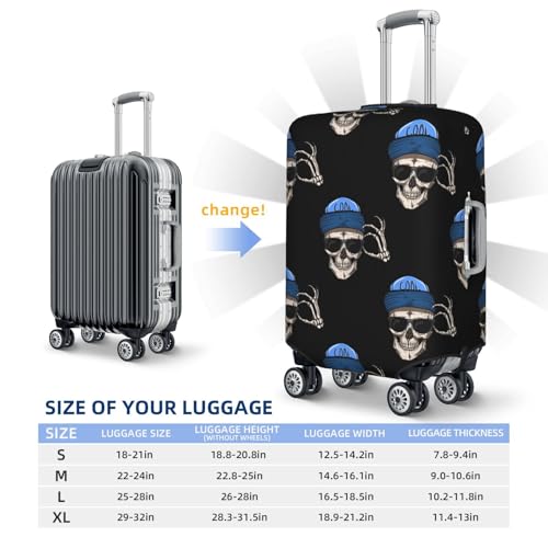 Travel Luggage Covers - halloween cool skull Elasticity Suitcase Covers Protector for Luggage 18-32 Inch2