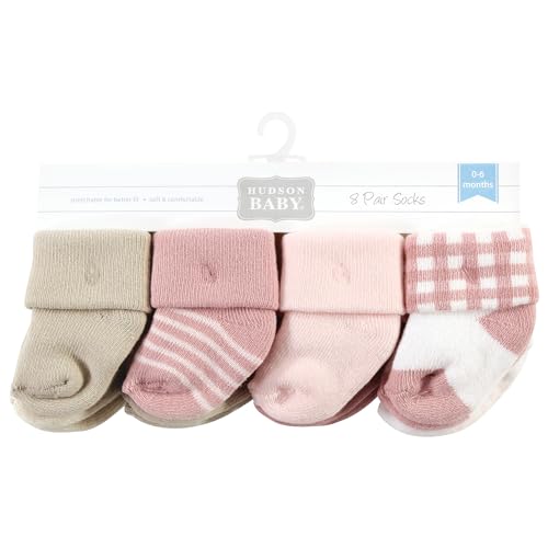 Image of Hudson Baby Baby 8-pack Cotton Rich Newborn and Terry Socks