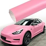 AuMoHall Matte Pink Car Vinyl Wrap Film Charming Pink Satin Finish Self Adhesive DIY Car Body Film for Vehicle Interior Exterior Decoration, 59.84' x 7.87'