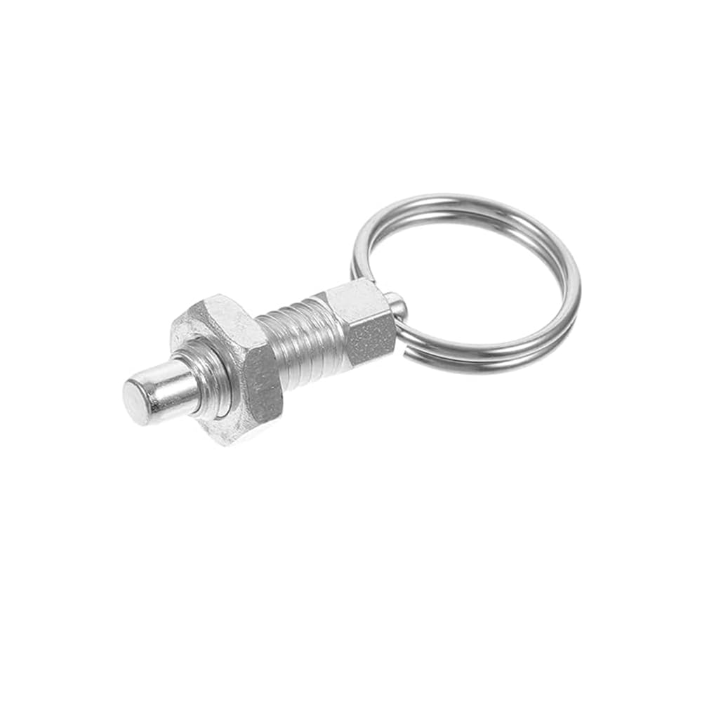 4PCS Stainless Steel Spring Plunger with Pull Ring M6 Thread Size Manual Retractable Spring Plunger Index Plunger Spring Pins Metallic Color
