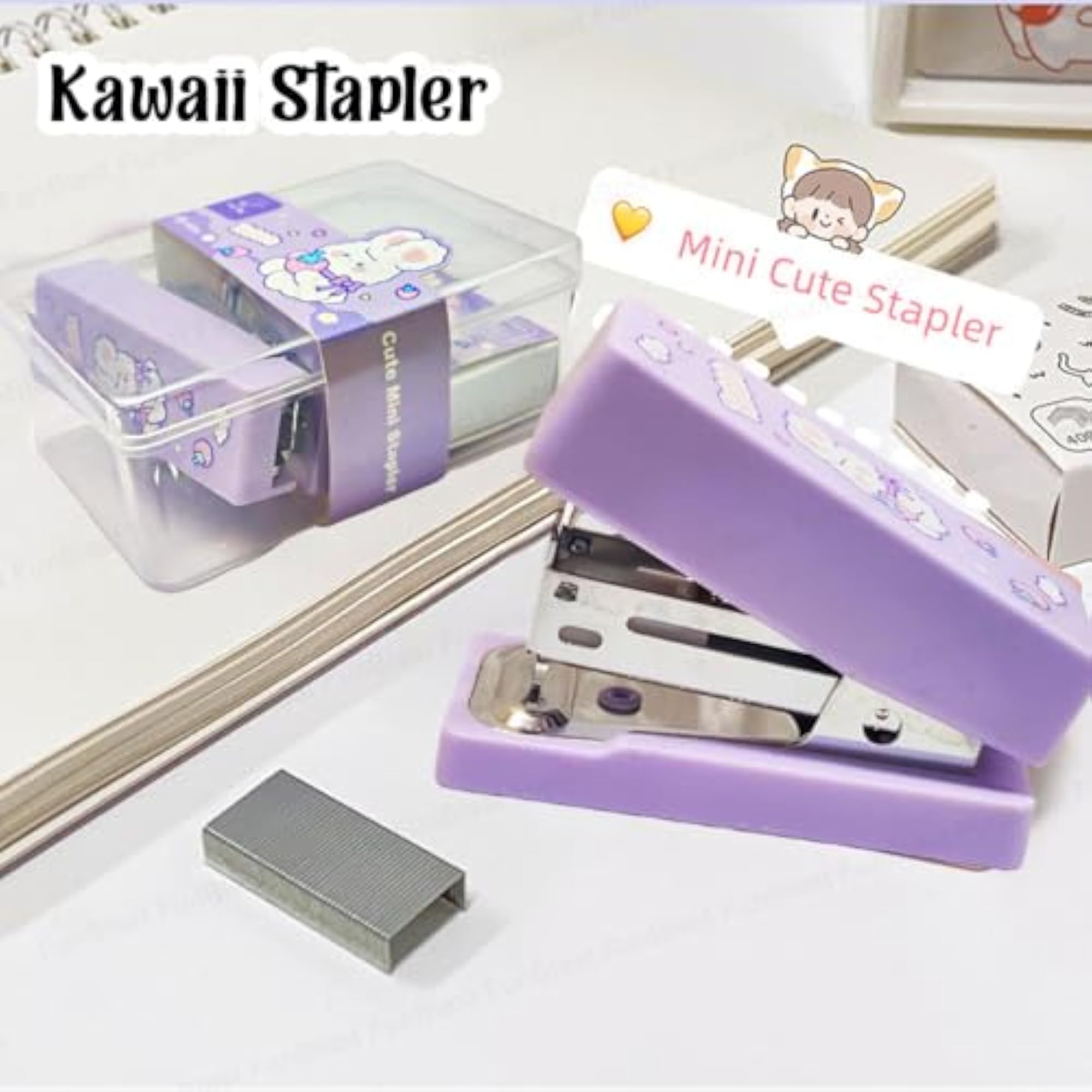 Portable Mini Stapler Machine, Kawaii Design