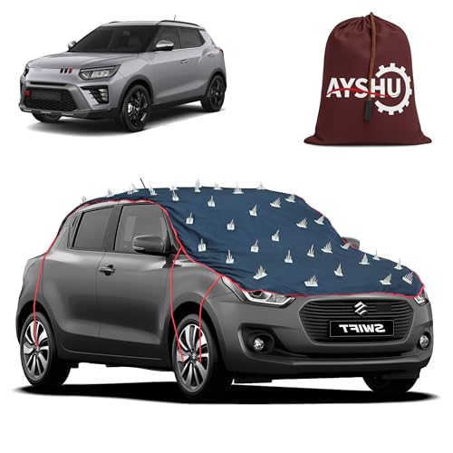 Image of AYSHU Water-Resistant Spike Car Cover for SsangYong Tivoli - Protects from Dogs, Monkeys, Dust, Sunlight & UV - Full Roof Universal Fit
