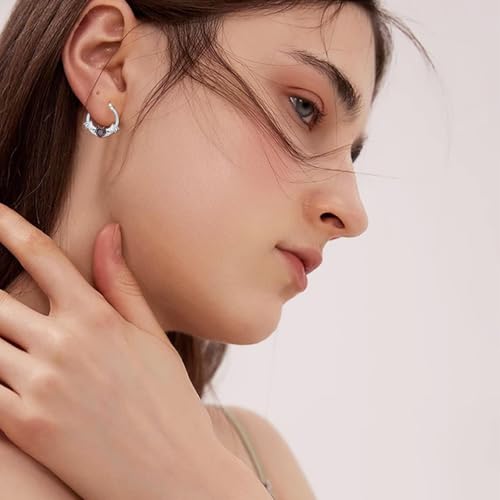 Pendientes góticos de plata 925 con calaveras de 18x18 mm 2
