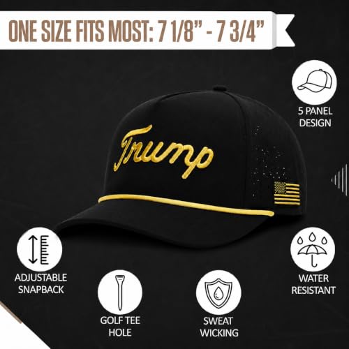Image of Curves & Clubs Trump Golf Hats - One Size Adjustable Men's Hat - Breathable & Durable Trump Rope Hat - Perfect Golf Gift