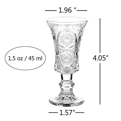 Shot Glasses, 1.5oz Fancy Shot Glasses Set of 6/ Shot Glasses for