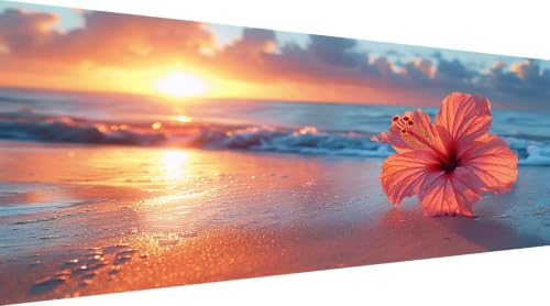 Peinture au Diamant 5D DIY Grand Tableau Plage 50x100cm Strass Ronds Y1-714