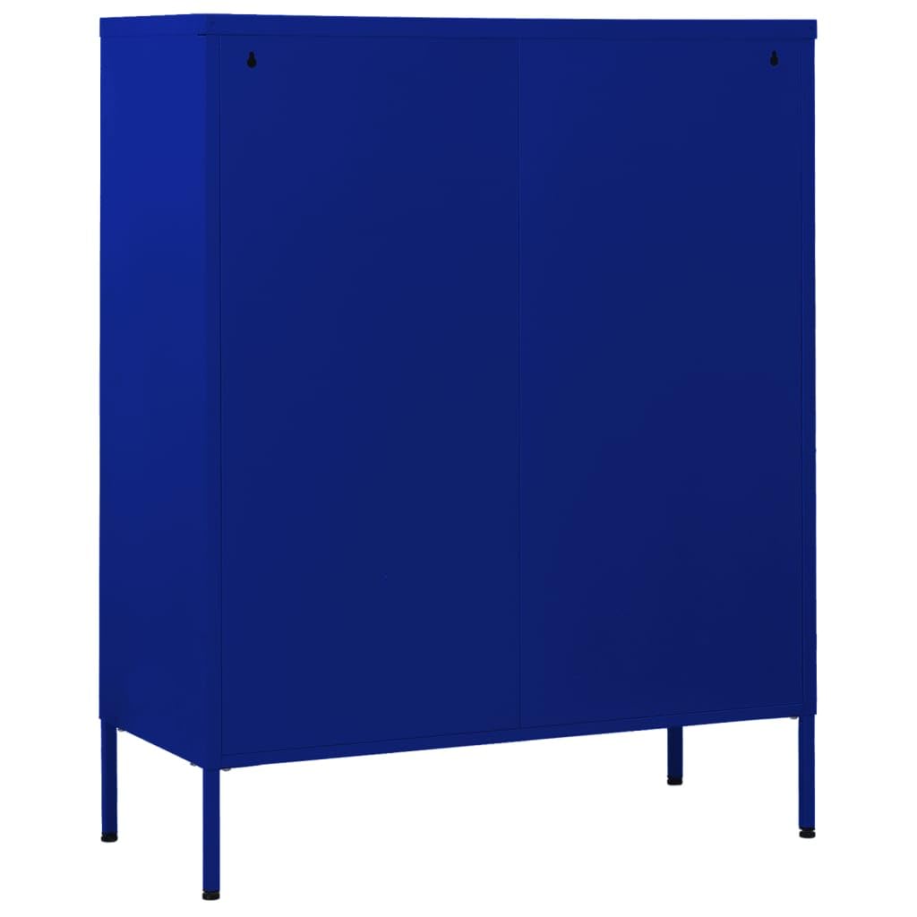 vidaXL Komoda z szufladami granatowa 80 cm x 35 cm x 100 cm stal