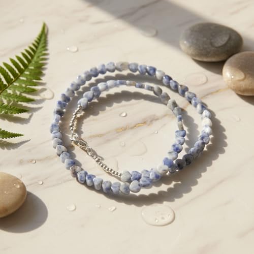 Collier de perles de sodalite pour offrir en cadeau d'anniversaire - 6