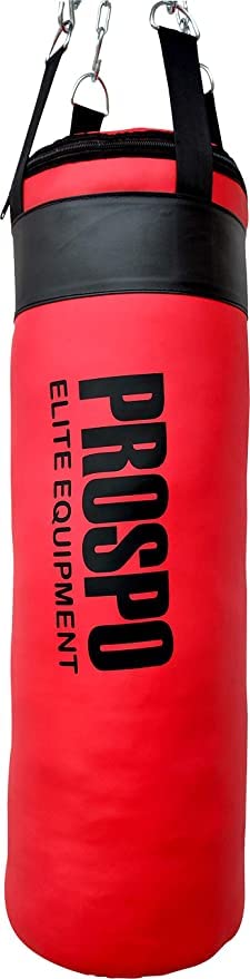 Prospo Punching Bag Srf (Red) 36 inch filled with Chain and Straight focus pad Boxing Gym Set, Boxing Kit, Boxing Set for Men, Boxing Kit for Men, Punching Bag Srf 36 inch filled with Chain and Straight focus pad (Red/Blue) - Image 2