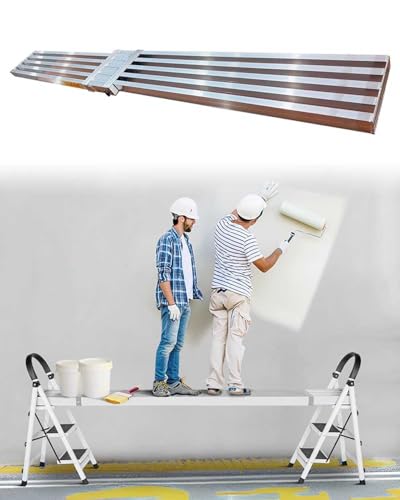 Plataforma de trabajo telescópica de aluminio, escalera de andamio, resistente, para limpieza de pintura, kit de extensión de banco de yeso, altura ajustable de 100 a 173 cm