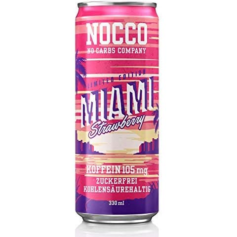 NOCCO BCAA DRINK - Miami Strawberry 12 Dosen - BCAA - 105 mg Koffein - Energy Drink - Erdbeere Cover