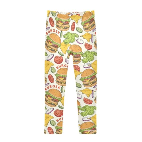 ZZKKO Girls Leggings Pickleburger Toddler Girls Clothes Leggings for Girls Toddler Girls Leggings 3-4T