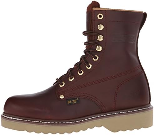 Ad Tec Men's 8" Laceup Full Grain Leather Work Boots, Redwood | Soft Toe, Slip Resistant, Mud Free Rubber Outsole Boot For Man | Image 7