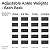 Sportneer Adjustable Weighted Ankle Weights Set 1 Pair 2 4 6 8 10 Lbs Leg Weight Straps for Women Men for Gym,Fitness, Workout,Walking, Jogging,1-5 lbs for Each Ankle, 1 Pair 2-10 lbs (Black)