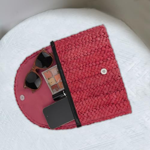 Image of Straw Clutch Bag for Women Envelope Woven Clutch Handbag Summer Beach Purse