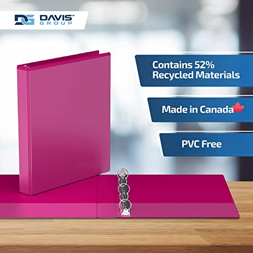 Image of Easyview 3-Ring Binder, Clear-View Cover, 1 inch Round Rings, Pink, 6 Pack